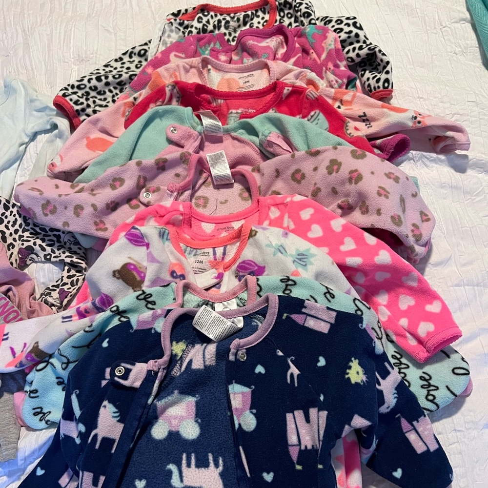 Baby girl sleepers.